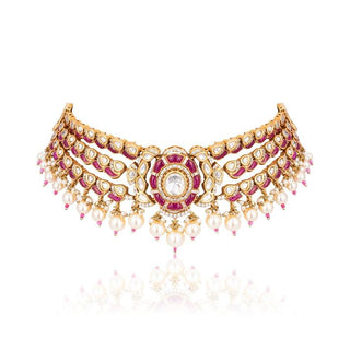 Choker Set for Indian Weddings – Pink Noorani by Amraani