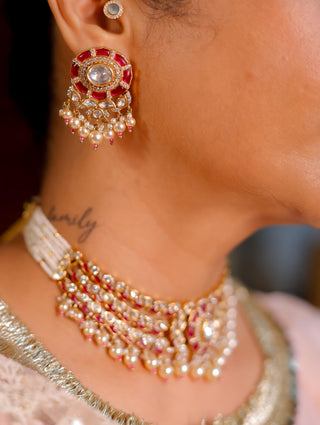 Choker Set for Indian Weddings – Pink Noorani by Amraani