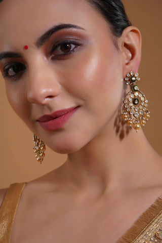 Earrings for Indian Weddings – Green Noorjhum by Amraani