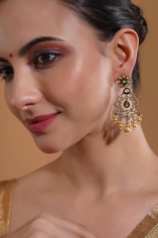 Earrings for Indian Weddings – Green Noorjhum by Amraani