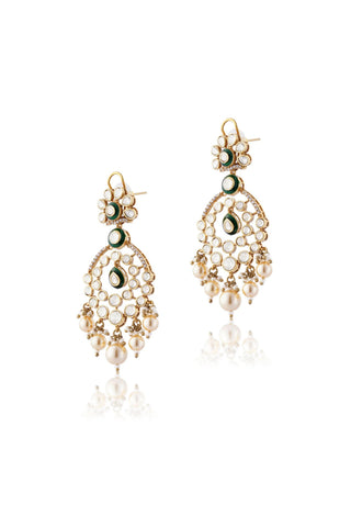 Earrings for Indian Weddings – Green Noorjhum by Amraani