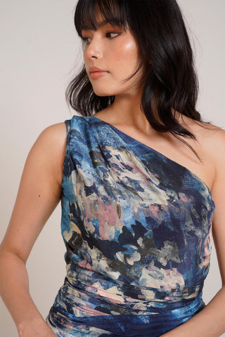 Multicolor Chaya Nuri One Shoulder Dress – Daytime Affair Outfit by Advait