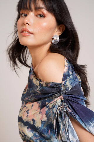 Multicolor Chaya Nuri Ruched Dress – Modern Daytime Affair Dress by Advait