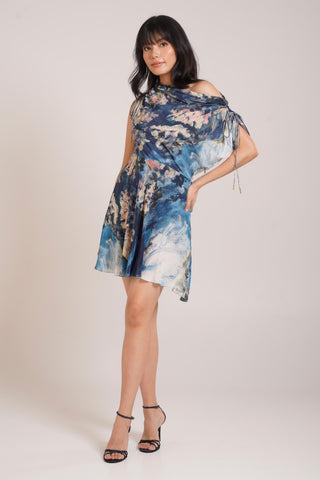 Multicolor Chaya Nuri Ruched Dress – Modern Daytime Affair Dress by Advait