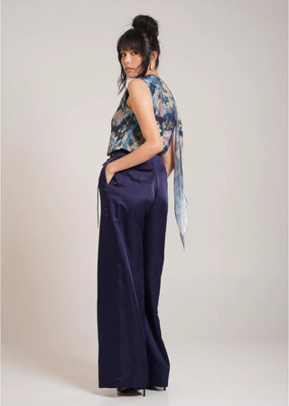 Multicolor Chaya Nuri Scarf Top Set – Evening Soiree Scarf Top Set by Advait