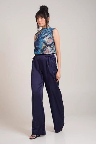 Multicolor Chaya Nuri Scarf Top Set – Evening Soiree Scarf Top Set by Advait