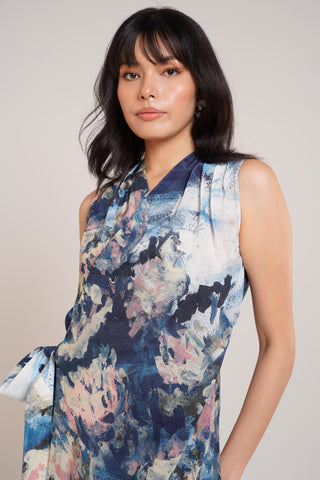 Multicolor Chaya Nuri Tie-Up Dress –Daytime Affair Outfit by Advait