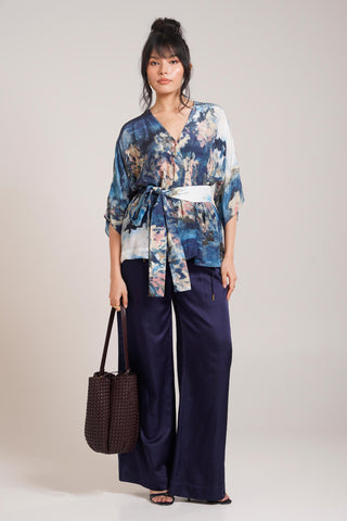 Multicolor Chaya Nuri Wrap Top Set – Evening Soiree Wrap Top Set by Advait