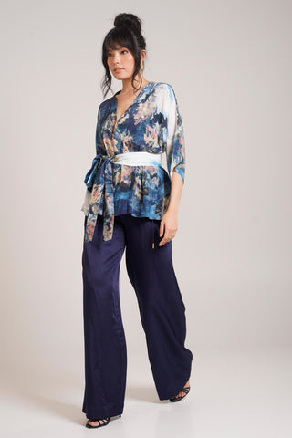 Multicolor Chaya Nuri Wrap Top Set – Evening Soiree Wrap Top Set by Advait