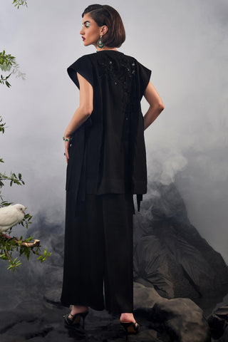 Black amour tunic with pants