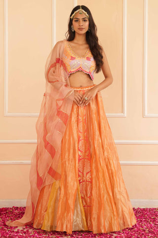 Orange dil se aisha lehenga