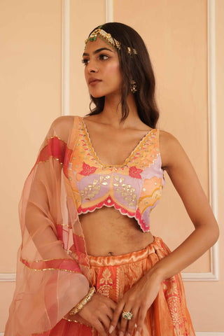 Orange dil se aisha lehenga