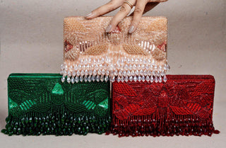 Red ornate radiance kasse bag