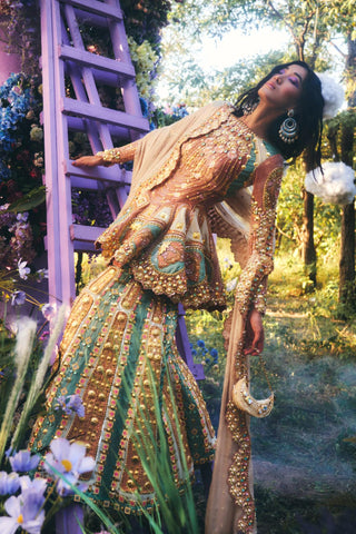 Sharara Set Indian Wedding - Beige ballad bride elvina by Papa Don't Preach