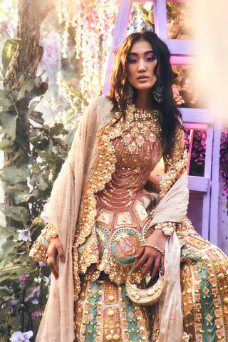 Sharara Set Indian Wedding - Beige ballad bride elvina by Papa Don't Preach