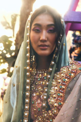 Sharara Set Indian Wedding - Beige ballad bride elvina by Papa Don't Preach