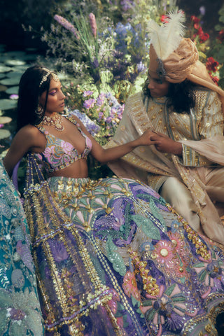 Lehenga Set Indian Wedding - Purple Ballad Bride Chrissy Forest by Papa Don't Preach