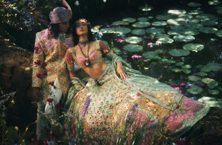 Lehenga Set Indian Wedding - Blue Ballad Bride Alice Carriage Bridal by Papa Don't Preach