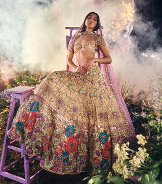 Lehenga Set Indian Wedding - Ivory selene heart bridal by Papa Don't Preach
