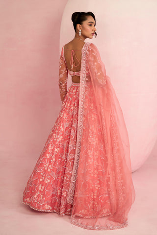 Lehenga Set - Peach Solene Lehenga Set - Prevasu | Mrs. G