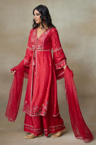 Red Kurta Set for Indian Wedding – Pelican by Shasha Gaba