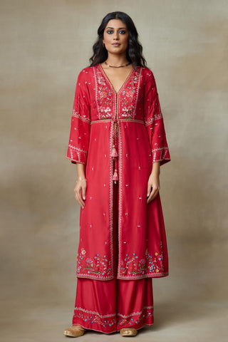 Red Kurta Set for Indian Wedding – Pelican by Shasha Gaba