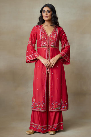 Red Kurta Set for Indian Wedding – Pelican by Shasha Gaba