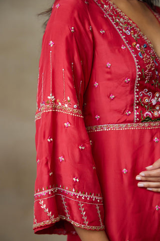 Red Kurta Set for Indian Wedding – Pelican by Shasha Gaba