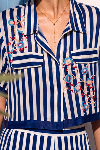 Blue co-ord set for Contemporary Wear - Ludo Playfield by Nautanky
