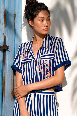 Blue co-ord set for Contemporary Wear - Ludo Playfield by Nautanky