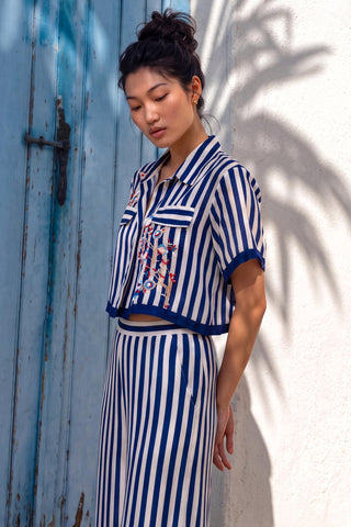 Blue co-ord set for Contemporary Wear - Ludo Playfield by Nautanky