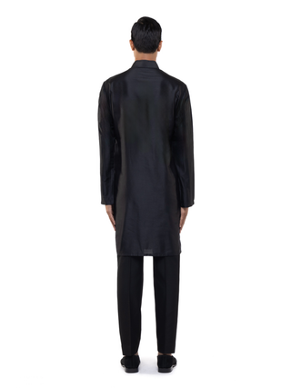 Black pleated kurta set
