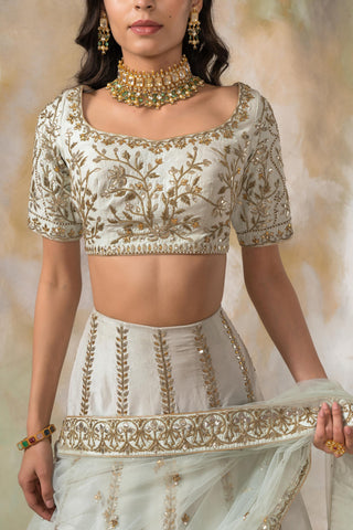 Green Gota embellished lehenga set