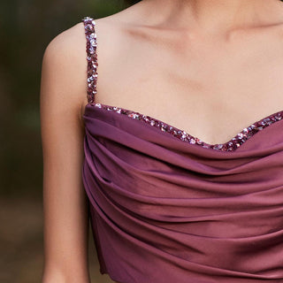 Deep red wine draped lehanga set