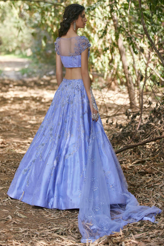Blue Crystal embellished lehenga set