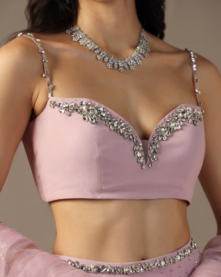 Purple sequin embellished lehenga set