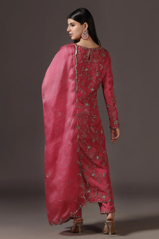 Kurta Set for Festive – Pink Silk by Pooja Peshoria