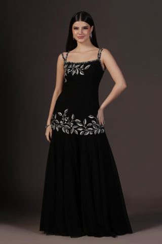 Sharara Set for Festive – Black Vine Embroidered by Pooja Peshoria