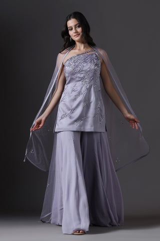Sharara Set for Festive – Purple Crystal Embellished by Pooja Peshoria