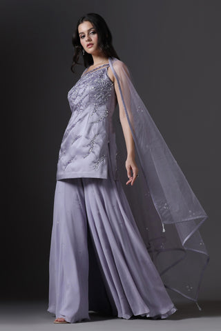 Sharara Set for Festive – Purple Crystal Embellished by Pooja Peshoria