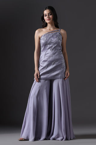 Sharara Set for Festive – Purple Crystal Embellished by Pooja Peshoria