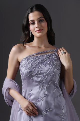 Sharara Set for Festive – Purple Crystal Embellished by Pooja Peshoria