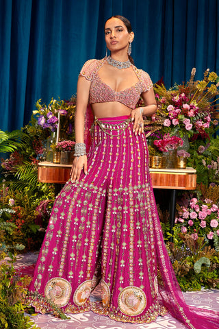 Sharara Set Indian Wedding - Maroon georgina by Papa Don't Preach