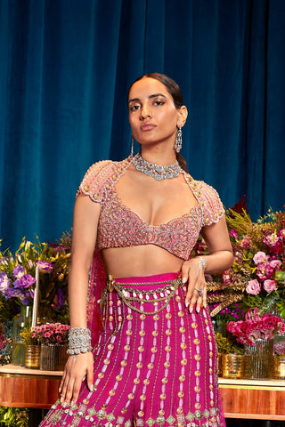 Sharara Set Indian Wedding - Maroon georgina by Papa Don't Preach