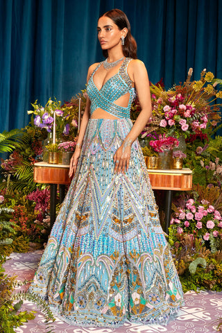 Gown Traditional Wear - Blue lily bridal by Papa Don't Preach