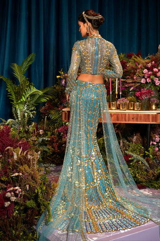 Lehenga Set Indian Wedding - Blue sophie mermaid by Papa Don't Preach