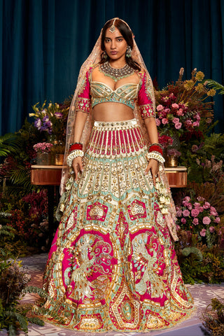Lehenga Set Indian Wedding - Red rose love story by Papa Don't Preach