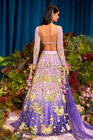 Lehenga Set Indian Wedding - Purple jenny ombre by Papa Don't Preach