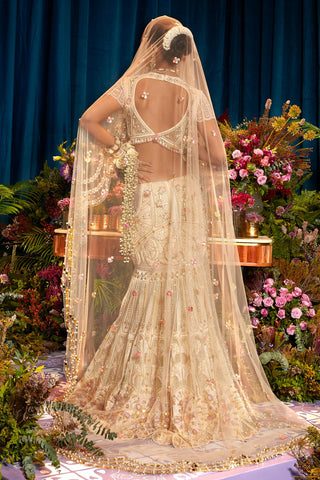 Lehenga Set Indian Wedding - Ivory aria pearl by Papa Don't Preach