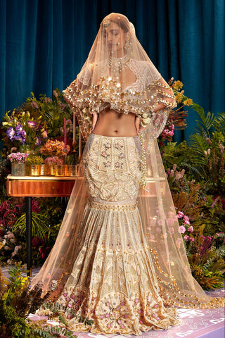 Lehenga Set Indian Wedding - Ivory aria pearl by Papa Don't Preach